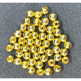 UKAS 100 x Quality Gold 4mm Metal Fly Tying Beads - 4mm
