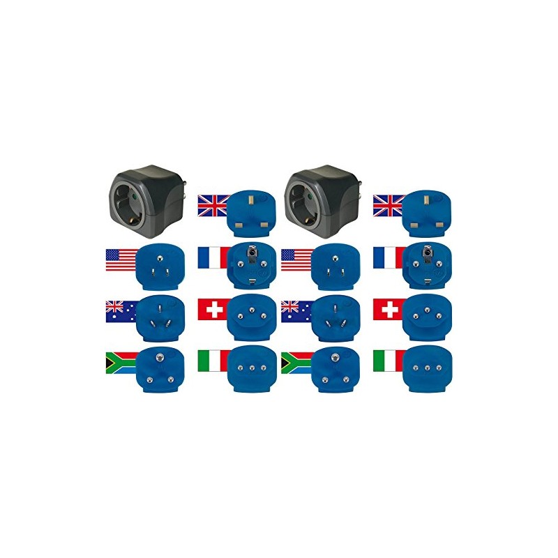 Brennenstuhl Twin Value Pack Travel Plug Adaptor Set with 10A