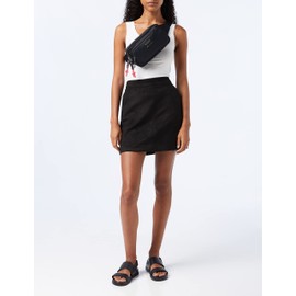 VERO MODA Damen Velours Minirock Kurzer Stretch Bleistiftrock Samt Nicki Stoff VMDONNADINA, Farben:Schwarz-2, Größe:L