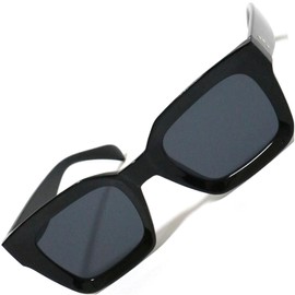 [FashionBerry] ブラック×スモーク サングラス 度なしメガネ ファッションメガネ 色付き おしゃれ眼鏡 めがね 眼鏡 メンズ レディース 丸 四角 透明 色付き 小さい 大きい 軽い ゴルフ 運転 車 釣り 登山 uvカット 紫外線カット 1050484-F-229