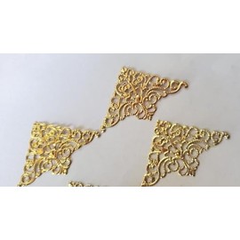 CraftbuddyUS DC2-35mm Corner. 10pcs Gold Filigree Metal Decorative Corner Embellishment
