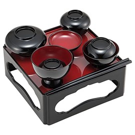 Butsudanya Takita Shoten Buddhist Zen (Ritual Service) Resin Black Vermilion Painted 7 inches (Width 8.3 inches (21 cm) x Depth 8.3 inches (8.6 cm) ◆ Meals for Bon and Hank, Buddhist Tools and Bon