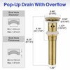 Kablle Bathroom Sink Faucet with Pull Down Sprayer, Brushed Gold