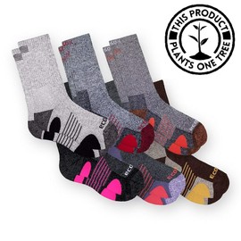 Ecosox Bamboo Viscose Full Cushion Hiking/Outdoor Crew Socks for Men & Women | Keep Your Feet Dry, Odor, & Blister Free (Medium - Gray/Black - 3 Pack
