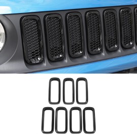 CheroCar para insertos de parrilla Renegade, cubierta de protección de rejilla delantera, ajuste para Jeep Renegade 2016-2018