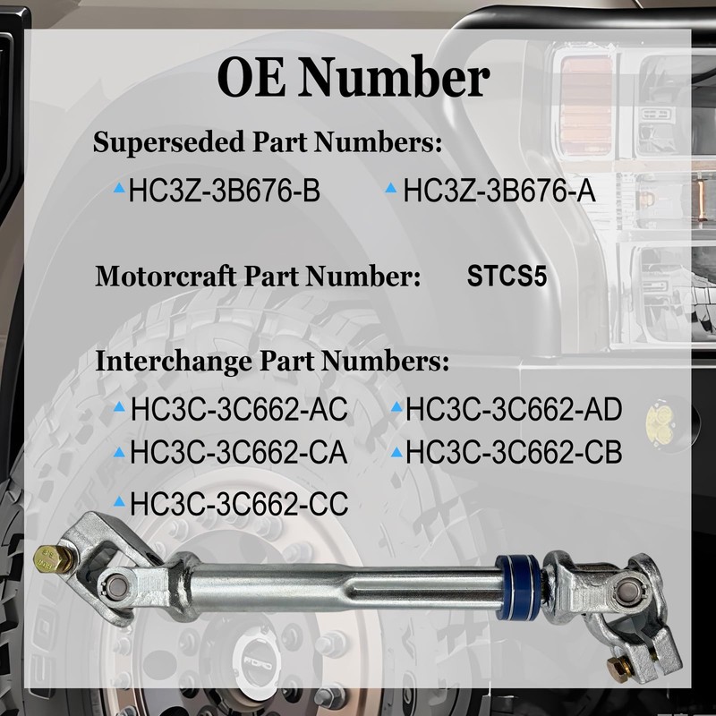 HC3Z-3B676-A Steering Column Lower Steering Shaft for Ford Super Duty