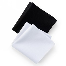 Fukushodo Handkerchief, White, Black, Ceremonial Occasions, Bridal Handkerchief, Set of 2, Supervised by Funeral Professionals, Wedding, Funeral, Cotton, Plain, White Handkerchief, Formal