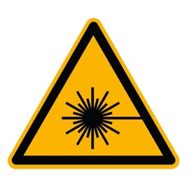 Laser Beam Warning Sticker ASR/ISO W004 SL50 mm Pack of 12