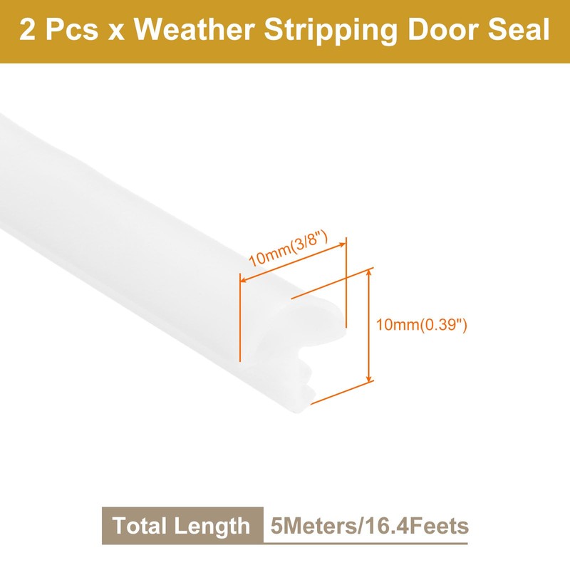 PATIKIL Window Weather Stripping Door Seal, 2 Pack 3/8" Wide