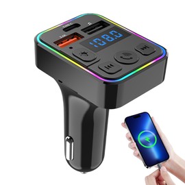 Radio Transmitter for Car | Wireless MP3 Player FM Transmitters,with Type-C Port Plug-and-Play Double USB Multi-Device MP3 Receiver for Vehicle Setup Driver Truck RV Audio Music Streaming