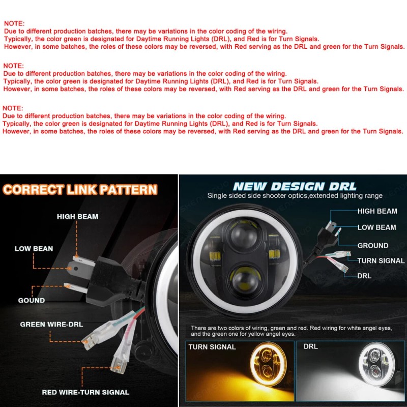 SHENKENUO 5-3/4 5.75" Motorcycle LED Projector Headlight for Honda Shadow