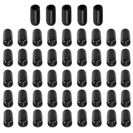 50pcs Rubber End Caps, 1/4" Flexible Screw Thread Protector Cover, Vinyl Rubber Bolt Covers