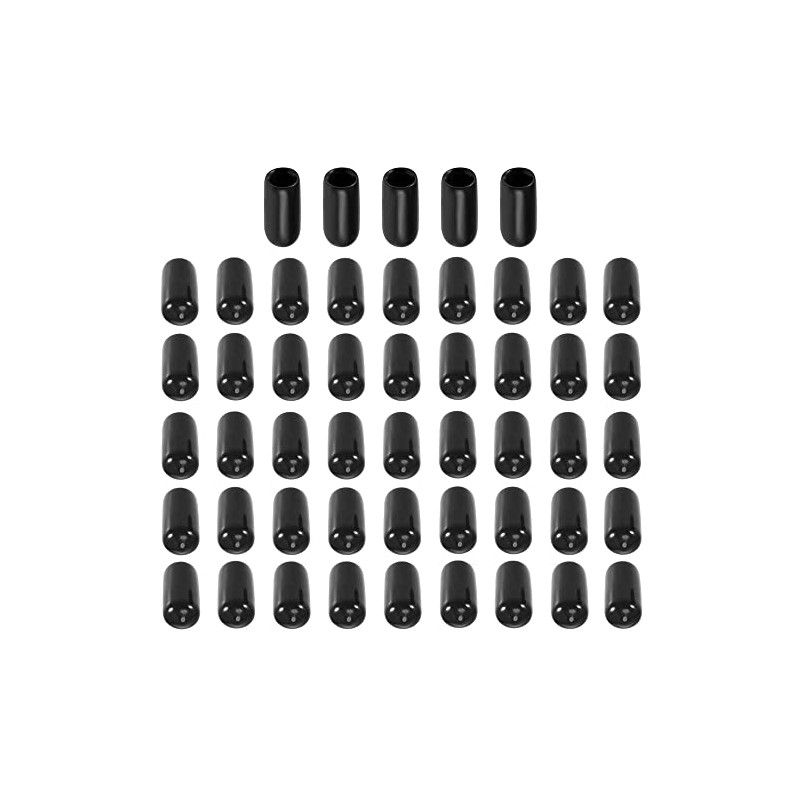 50pcs Rubber End Caps, 1/4" Flexible Screw Thread Protector Cover,