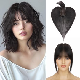 Hair Toppers for Women Real Human Hair,TESS Human Hair Toppers,Bangs Hair Clip in Human Hair Toppers,Invisible 100% Human Hair Toppers for Thin Hair,8 * 11cm Lace Soft Base 11inch/20g Dark Brown