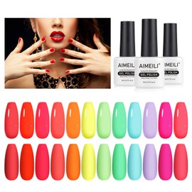 AIMEILI- Juego de 12 esmaltes de uñas en gel de 8 ml - Kit Set 26                                                                                     
