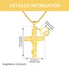 JunyiDIY Jewelry Gold Faith Necklace - Cross Tree of Life