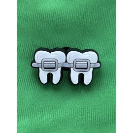 Teeth With Braces Dentist Shoe Charm