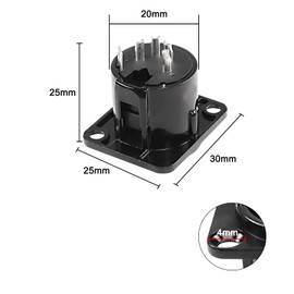 XMSJSIY 4 Pin XLR Panel Mount Plug XLR Connector Audio Speaker Microphone Connector D-type Chassis Soldering for Microphone Musical Instruments 4 Pieces (4-Pin Male)