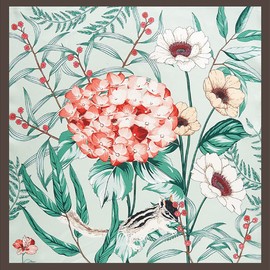 FAIRYGATE Schal Grün Damen Seidentuch Haare Frischer grüner geblümter Seidenschal buntes Halstuch für Damen aus 100% Maulbeer-Seide quadratisch 31009