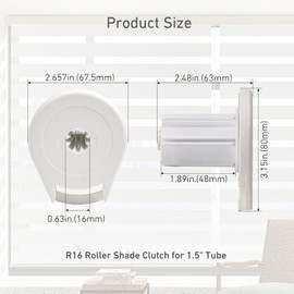 Veromoda R16 Roller Shade Clutch for 1.5"" Tube Roller Shade Brackets & Hardware