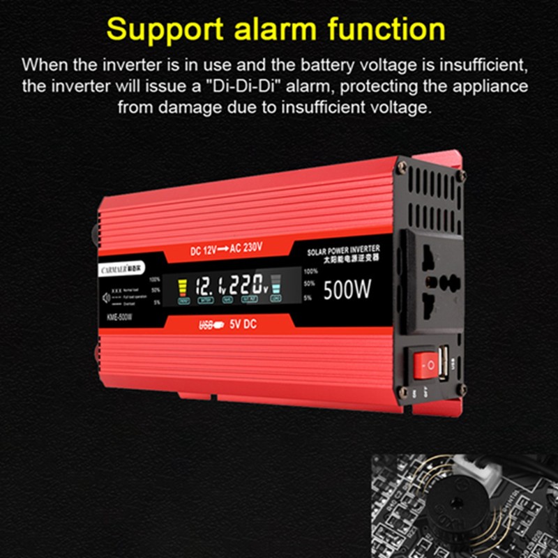 500W Car Power Inverter AC Converter Solar Inverter LCD Digital