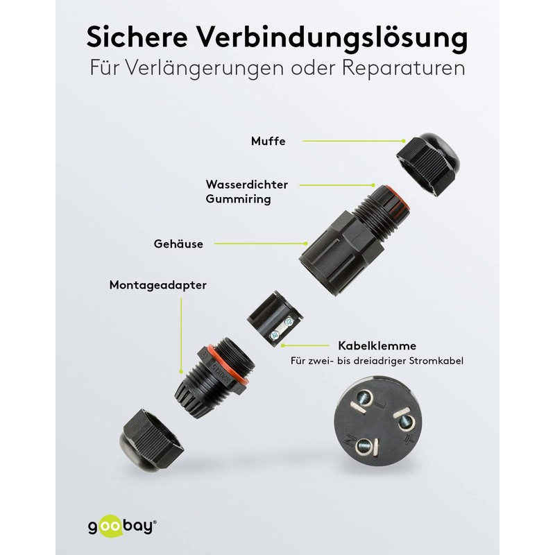 Goobay Kabelverbindungsst ck 7,5 cm IP68