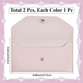 CALFOVERA Pack of 2 2 Colours Money Envelope Wallet Made of PU Leather 6.89 x 3.62 Inch Waterproof Purse Money Filling Organiser Envelopes Reusable Budget Wallet for Men and Women