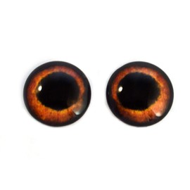 Amber Dog Glass Eyes Realistic Animal Pair for Puppy Art Doll Parts, Sculpture, Prop, Mask, Fursuit Supplies, Jewelry Making Cabochons, Taxidermy, and More (8mm)