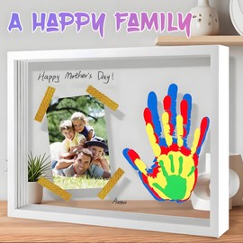 Hzorille Horizontal Family Handprint Kit 3D Floating Frame (White)