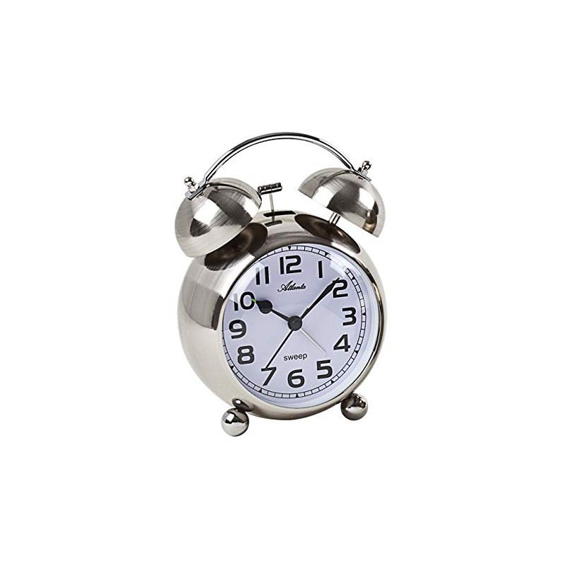Atlanta Glockenwecker Quarz ohne Ticken lauter Glocken Alarm Licht Retro