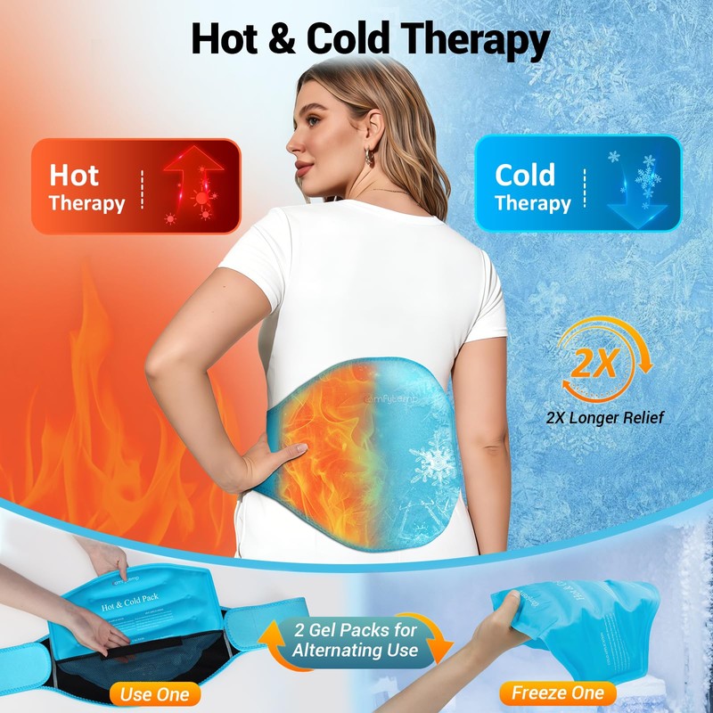 Extra Large Back Ice Pack for Lower Back Pain, Sciatica