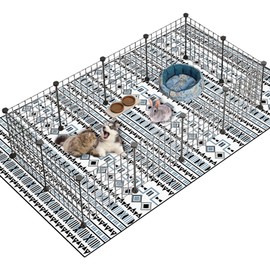 kathson Washable Pee Pads 91" x 63" Non-Slip Rabbit Reusable Mat for Floor Pets Playpen Heavy Absorbency Potty Training Pads for Dogs Cats Rabbits Guinea Pigs Ferrets (Large)