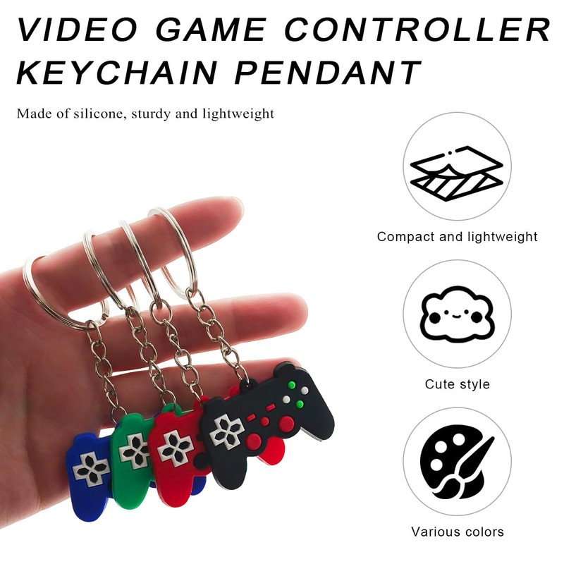 SHMZK 4PCS Video Game Controller Keychains, Mini Games Handle Keychain