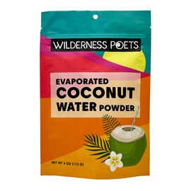 Wilderness Poets, 100% Evaporated Coconut Water Powder - No Maltodextrin, No Fillers, No Additives - 1 Ingredient - Instant Mix (4 Ounce)