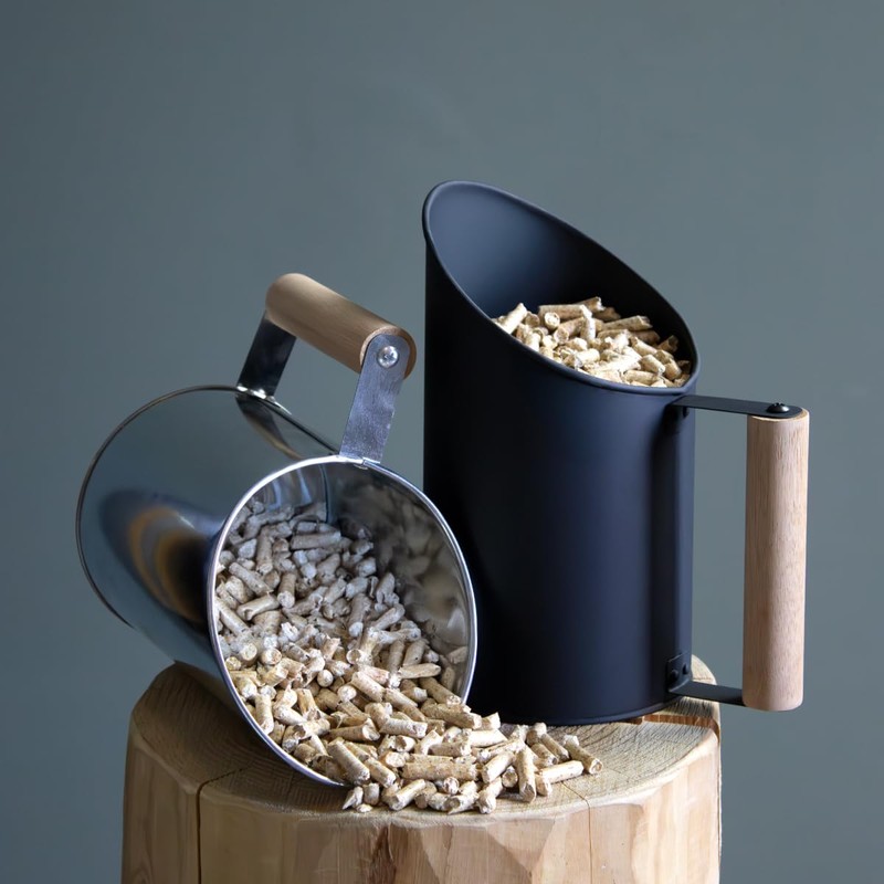 Linxor - Pellet Scoop, Zinc Iron Pellets and Wooden Handle