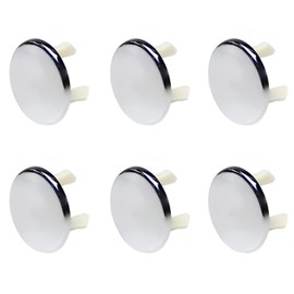 MroMax 6 Pcs Bathroom Kitchen Sink Overflow Covers Single Layer Ring Caps Replacement Parts Silver