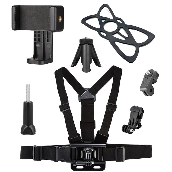 Adjustable Elastic Belt Body Mount Chest Head Strap Harness Set