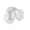 Silver Glitter Bride Bows on White Flat Wedding Flip Flops