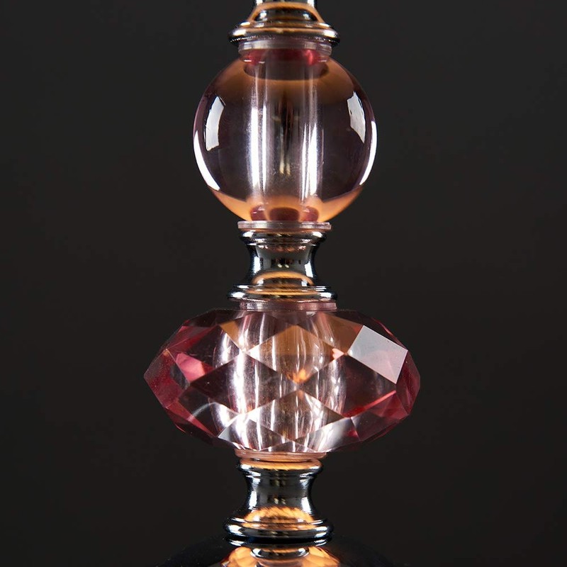 MiniSun | Modern Polished Chrome and Pink Touch Table Lamp