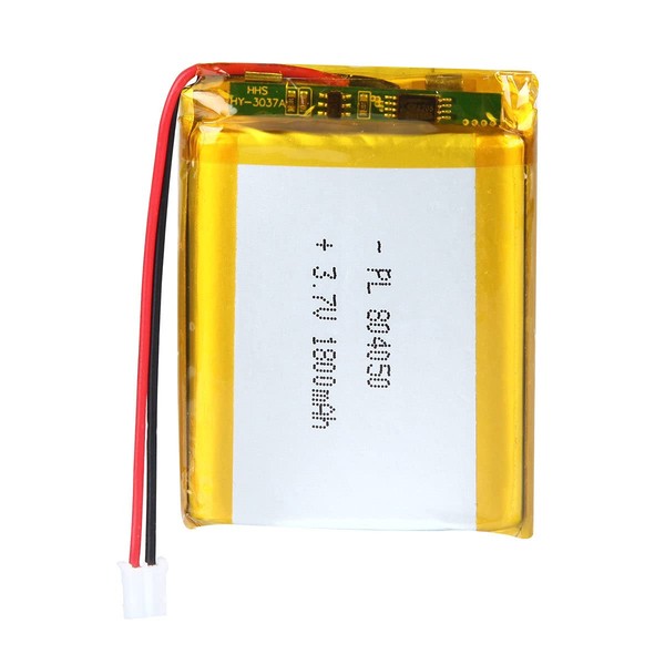 3.7V 1800mAh 804050 Lipo Battery Rechargeable Lithium Polymer ion Battery Pack with PH2.0mm JST Connector（Actual is 2000mAh.)