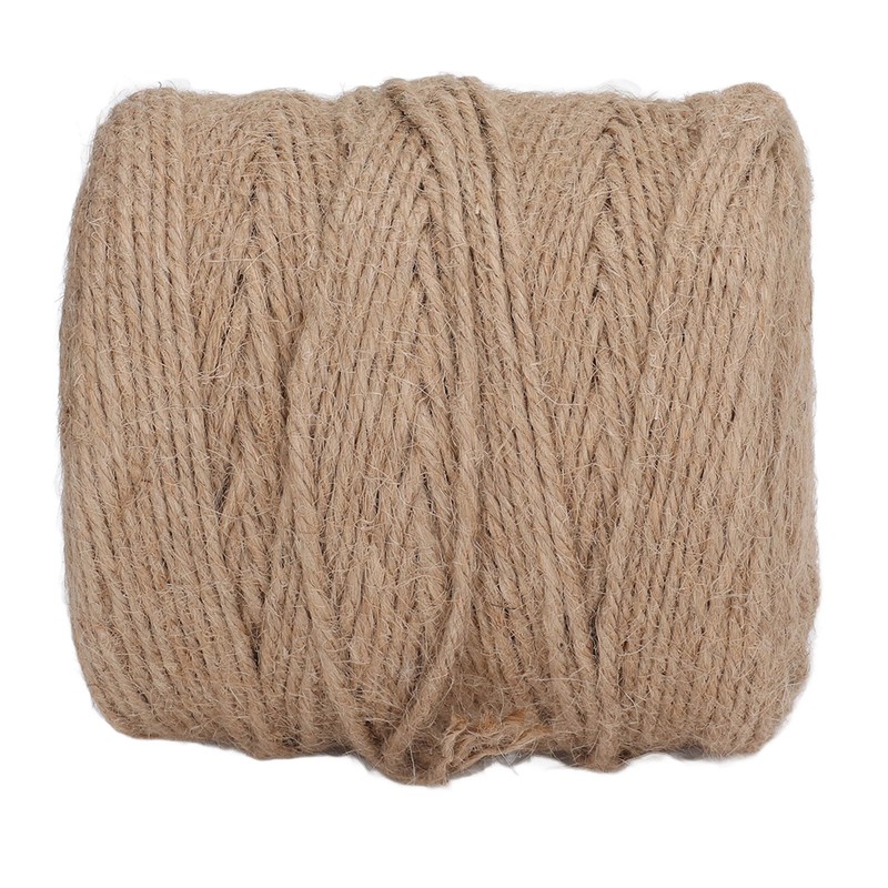 200m Natural Jute Twine 3mm Dia 4 Strand Safety Protective
