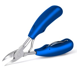 URAQT Nail Clippers, Professional Nail Scissors, Nail Clippers for Thick and Ingrown Toenails and Fingernails, Stainless Steel Nail Nippers with Non-Slip Handle (Blue)
