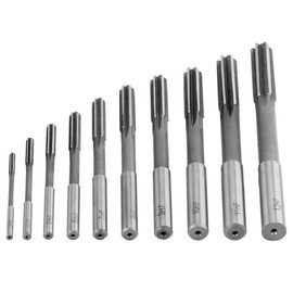 Machine Reamer Set, 10 Pieces HSS H7 Straight Flute Reamer Machine Cutter Milling Tool 3/4/5/6/7/8/9/10/11/12 mm, High Accuracy and Long Service Life