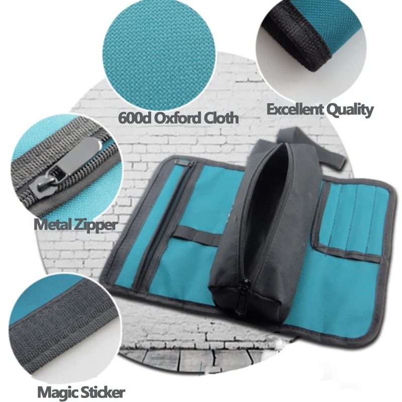 Tool Roll Bag, Foldable Professional Electrician Tool Storage Holder, Roll