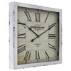 Yosemite Home Decor Square Wooden Wall Clock, White Frame, White