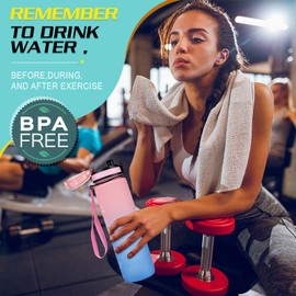 HASAGEI Sports Water Bottle, 1 Litre Water Bottle, BPA-Free, Tritan Sports Bottle with Lid and Leak-Proof, for Gym, School, Cycling, Outdoor, Sports, Fitness and Office
