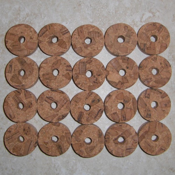 20 PREMIUM TIGER TROUT BURL CORK RINGS 1 1/4" D
