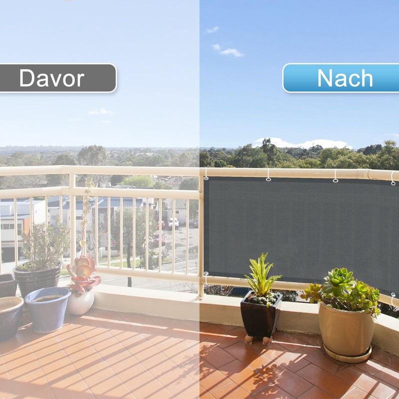 SUNNY GUARD Balcony Privacy Screen, Weatherproof, 90 x 400 cm,