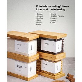 APT 1101 Bamboo Food Dispenser | Kitchen Organizers and Storage | Airtight Pantry Organizers and Storage Container | Cereal, Rice, Flour, Snack Storage (2, Large)