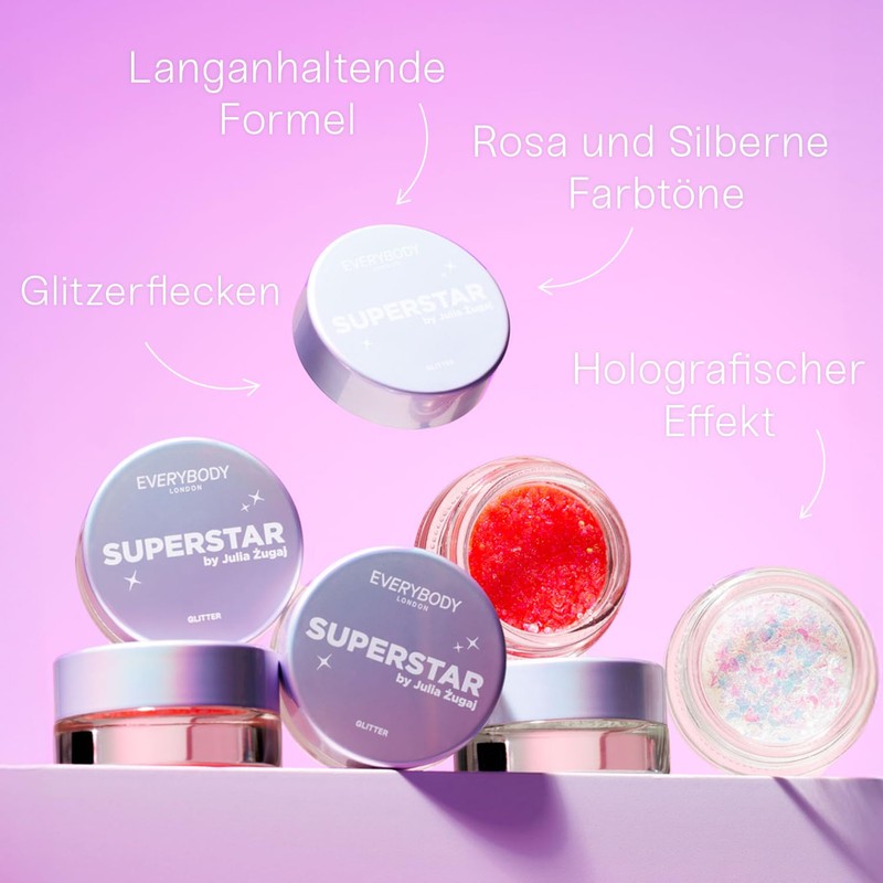 EVERYBODY LONDON Glitter Sweat Gel for Face and Body Opalising